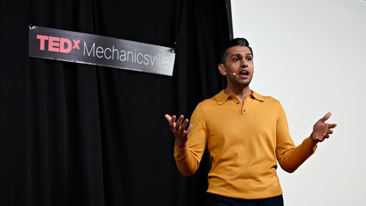 Kunal Parikh giving his Tedx Talk "Did You Know You Are A Caregiver?"